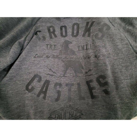 Crooks & Castles T.R.E. TMLL Trouble Varsity Baseball Jacket Grey Sz Mens Medium - Picture 8 of 8